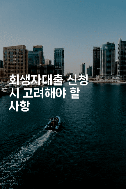 회생자대출 신청 시 고려해야 할 사항-베란따